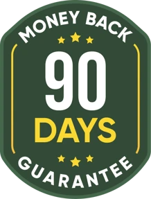90-day money-back guarantee badge